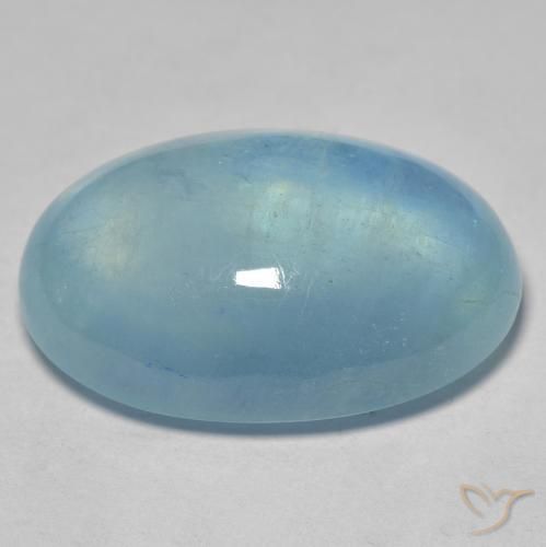 Bleu vert Sarcelle léger naturelle ovale, 26.47 ct, Transparent