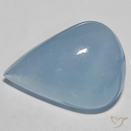 40.79ct Naturel Bleu bébé léger Bleu vert, En forme de poire, Translucide