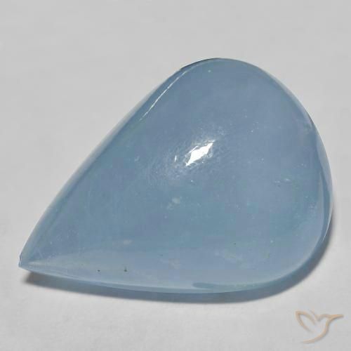 Bleu vert Bleu bébé léger naturelle En forme de poire, 40.79 ct, Translucide