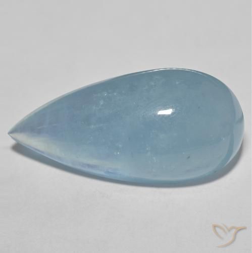 Bleu vert Bleu très clair naturelle En forme de poire, 34.90 ct, Translucide