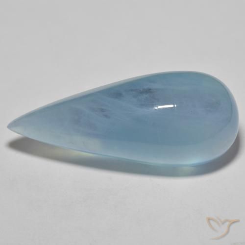 33.43ct Naturel Bleu bébé Bleu vert, En forme de poire, Transparent