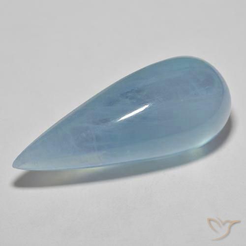 Bleu vert Bleu bébé naturelle En forme de poire, 33.43 ct, Transparent