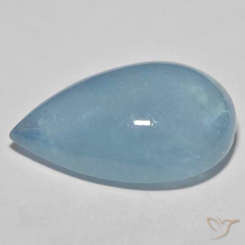 Bleu vert Bleu bébé naturelle En forme de poire, 30.15 ct, Transparent
