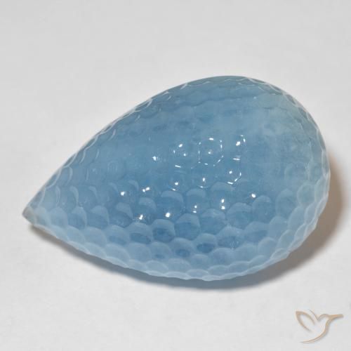 69.84ct Naturel Bleu aquatique Bleu vert, En forme de poire, Translucide