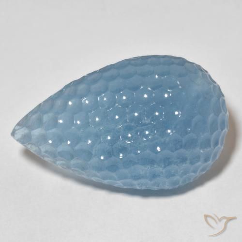 65.04ct Naturel Bleu clair Bleu vert, En forme de poire, Translucide