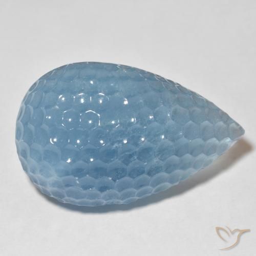 Bleu vert Bleu clair naturelle En forme de poire, 65.04 ct, Translucide