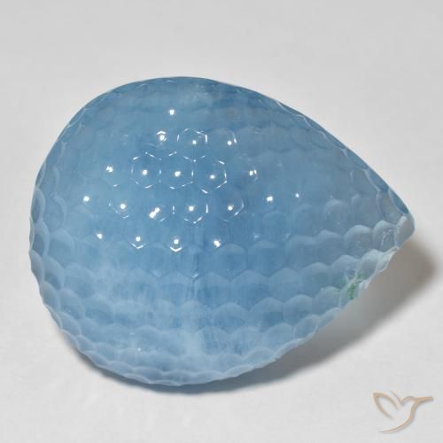 Bleu vert Bleu maya profond naturelle En forme de poire, 70.80 ct, Translucide