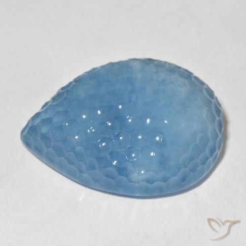 Bleu vert Bleu maya profond naturelle En forme de poire, 70.80 ct, Translucide