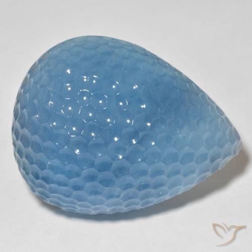 Bleu vert Bleu Maya naturelle En forme de poire, 115.20 ct, Translucide