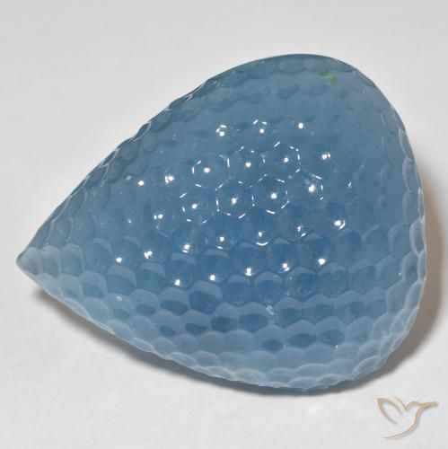 97.31ct Naturel Bleu Maya Bleu vert, En forme de poire, Translucide