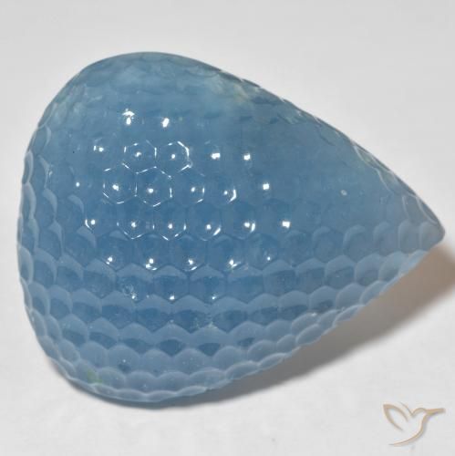Bleu vert Bleu Maya naturelle En forme de poire, 97.31 ct, Translucide