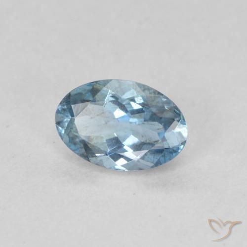 Bleu vert Bleu ciel naturelle ovale, 0.42 ct, VS