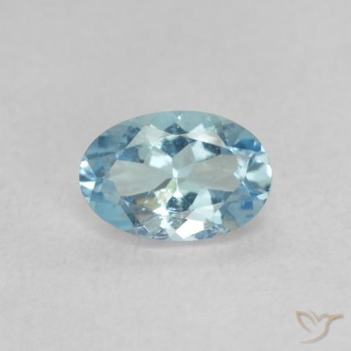 Bleu vert Bleu aquatique léger naturelle ovale, 0.44 ct, VS