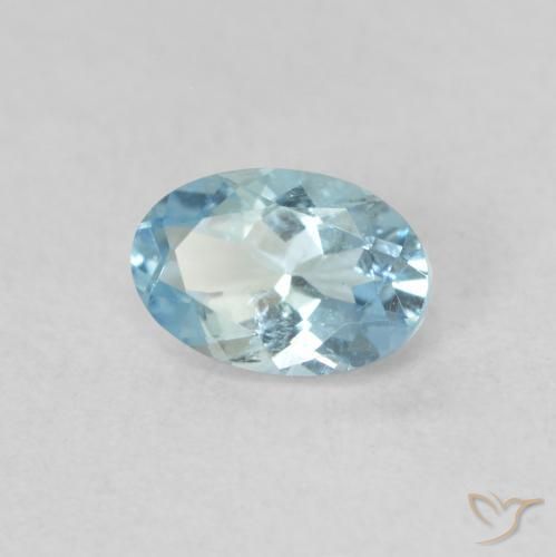 Bleu vert Bleu aquatique léger naturelle ovale, 0.44 ct, VS