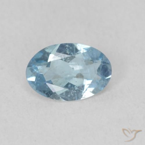 Bleu vert Bleu ciel naturelle Coupe ovale, 0.37 ct, VS-SI