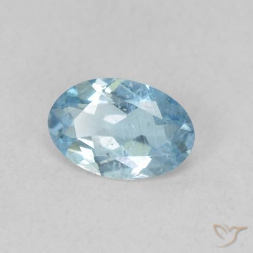 Bleu vert Bleu ciel naturelle Coupe ovale, 0.37 ct, VS-SI