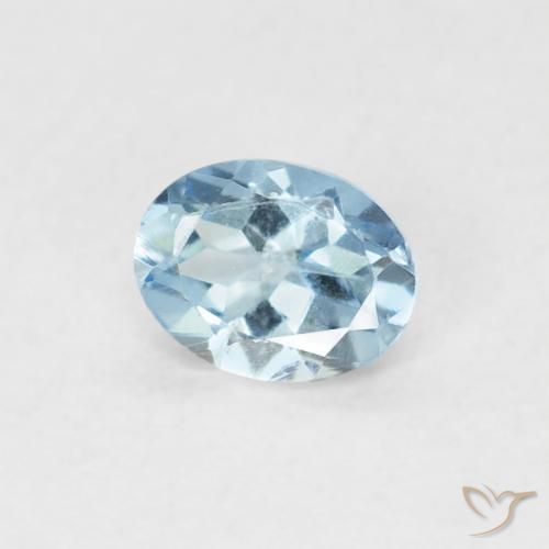 Bleu vert Bleu clair naturelle ovale, 0.29 ct, VVS-VS