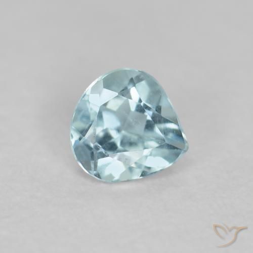 Bleu vert Bleu-vert léger naturelle En forme de poire, 0.21 ct, VS