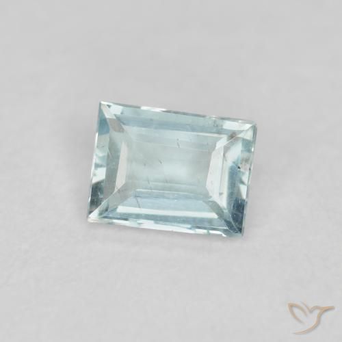 Bleu vert Bleu-vert léger naturelle Baquette, 0.18 ct, VS