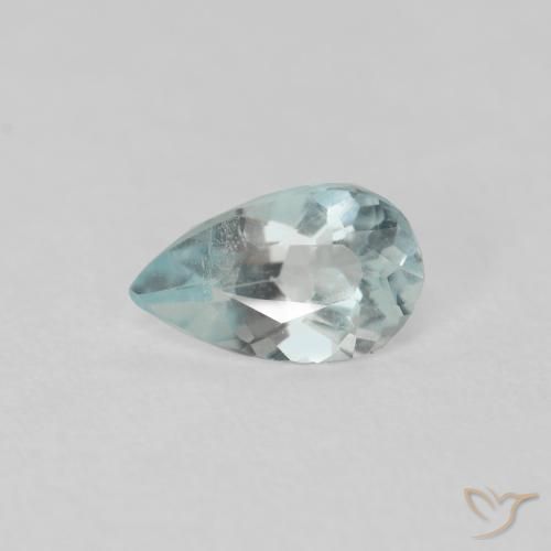Aigue-marine bleu-vert léger naturelle en forme de poire, 0,23 ct, VS