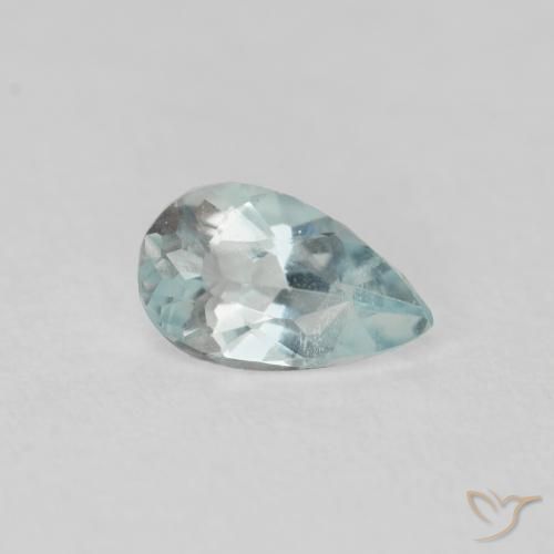 Aigue-marine bleu-vert léger naturelle en forme de poire, 0,23 ct, VS