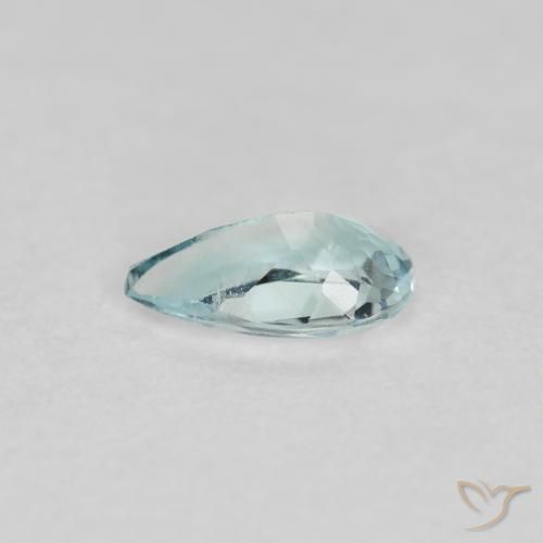 Aigue-marine bleu-vert léger naturelle en forme de poire, 0,23 ct, VS