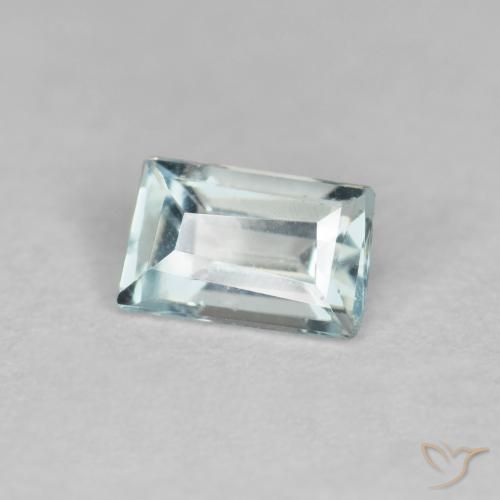 Bleu vert Bleu aquatique léger naturelle Baquette, 0.33 ct, VVS-VS