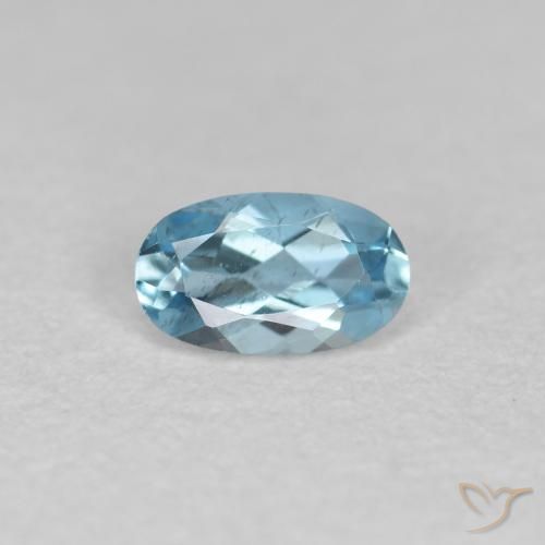 Bleu vert Bleu moyen naturelle ovale, 0.23 ct, VVS-VS