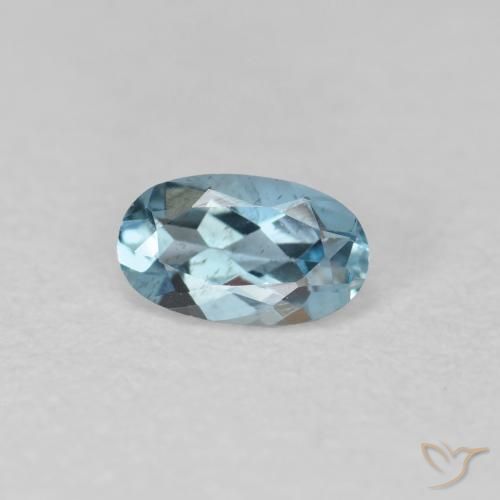 Bleu vert Bleu moyen naturelle ovale, 0.23 ct, VVS-VS
