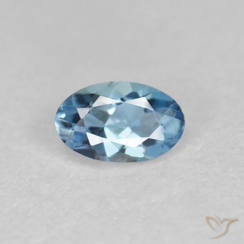 Aigue-marine bleue naturelle coupe ovale, 0,17 ct, VVS-VS