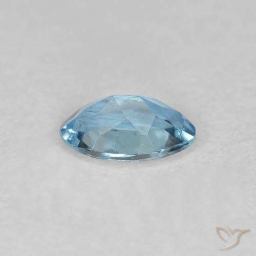 Aigue-marine bleue naturelle coupe ovale, 0,17 ct, VVS-VS