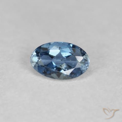 Bleu vert Bleu foncé naturelle ovale, 0.25 ct, VS