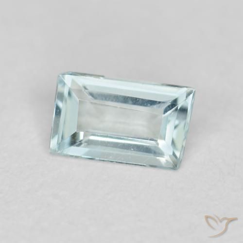 Bleu vert Bleu clair naturelle Baquette, 0.25 ct, VVS