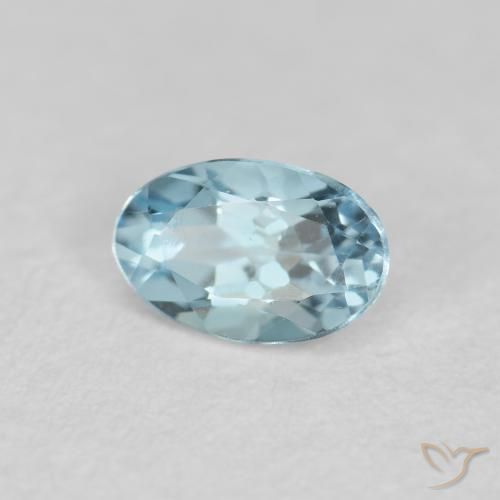 Bleu vert Bleu verdâtre naturelle ovale, 0.21 ct, VVS