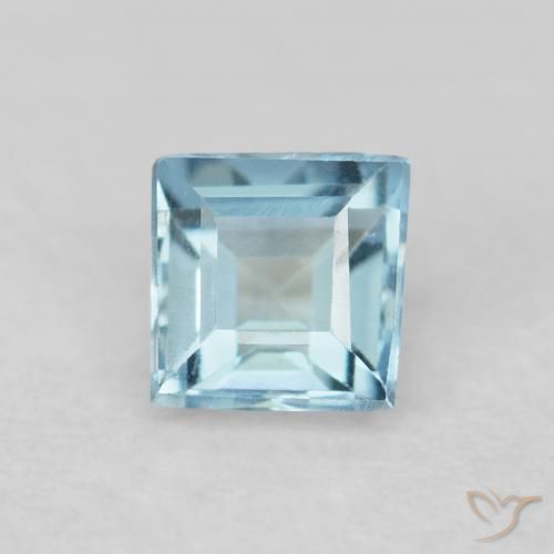 0.16ct Naturel Bleu aquatique léger Bleu vert, Carré, VVS-VS, Photo A