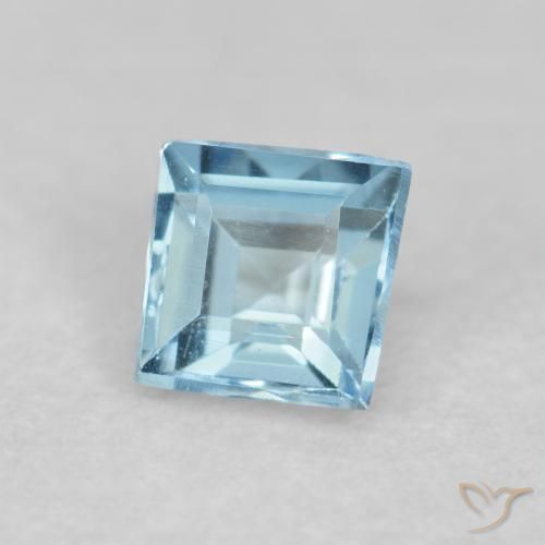 Bleu vert Bleu aquatique léger naturelle Carré, 0.16 ct, VVS-VS