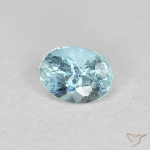 Bleu vert Bleu aquatique léger naturelle ovale, 0.30 ct, VS-SI