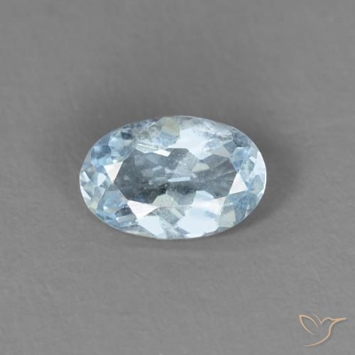 Bleu vert Bleu clair naturelle ovale, 0.30 ct, VS
