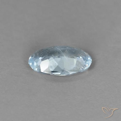 Bleu vert Bleu clair naturelle ovale, 0.30 ct, VS