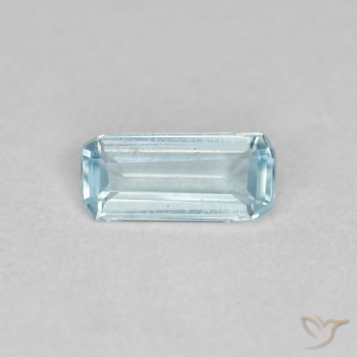 0.33ct Naturel Bleu clair Bleu vert, Taille émeraude, VS