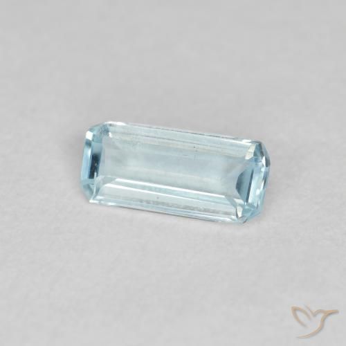 Bleu vert Bleu clair naturelle Octogone / coupe Émeraude, 0.33 ct, VS