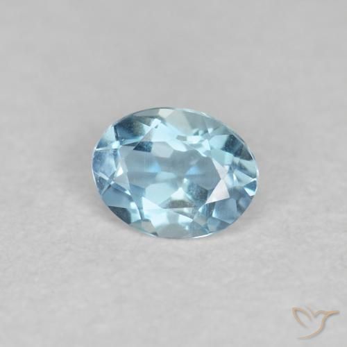 Bleu vert Bleu Suisse naturelle ovale, 0.14 ct, VS