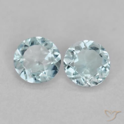 Achetez naturel 0.17ct Bleu clair Bleu vert gems, Coupe roude, En provenance Inde chez GemSelect. En stock, livraison internationale!