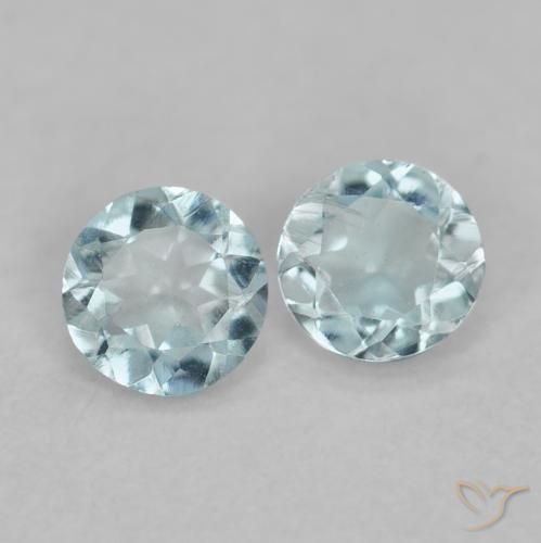 Achetez naturel 0.17ct Bleu clair Bleu vert gems, Coupe roude, En provenance Inde chez GemSelect. En stock, livraison internationale!