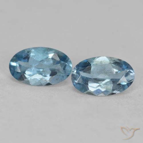 Achetez naturel 0.44ct Bleu aquatique argent intense Bleu vert gems, Coupe ovale, En provenance Inde chez GemSelect. En stock, livraison internationale!