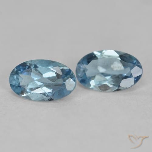 Achetez naturel 0.44ct Bleu aquatique argent intense Bleu vert gems, Coupe ovale, En provenance Inde chez GemSelect. En stock, livraison internationale!