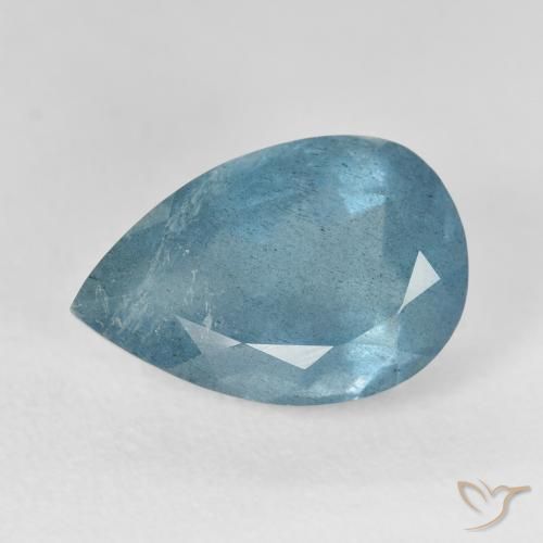 Bleu vert Vert bleuâtre naturelle En forme de poire, 6.37 ct, VS-SI
