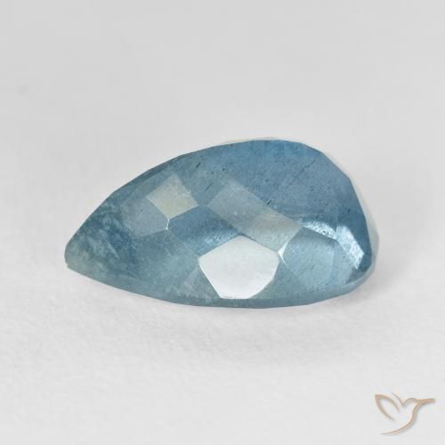 Bleu vert Vert bleuâtre naturelle En forme de poire, 6.37 ct, VS-SI