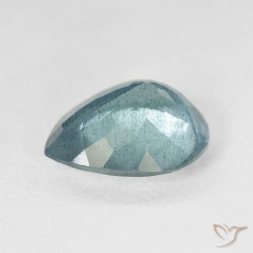 Bleu vert Vert bleu clair naturelle En forme de poire, 3.54 ct, VS-SI