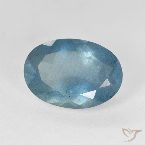 Aigue-marine turquoise naturelle coupe ovale, 5,55 ct, VS-SI